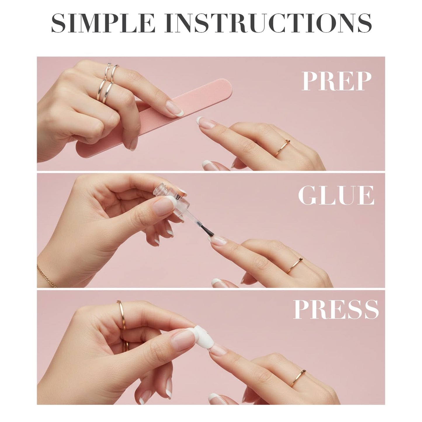 SXC Cosmetics Press On Nails - 012 Mocha Muse | X5 Signature Series - XS Almond X-Pro Tips Fake Nails, Salon Quality Nails 16 Sizes - 160 pieces Nail Kit with Glue