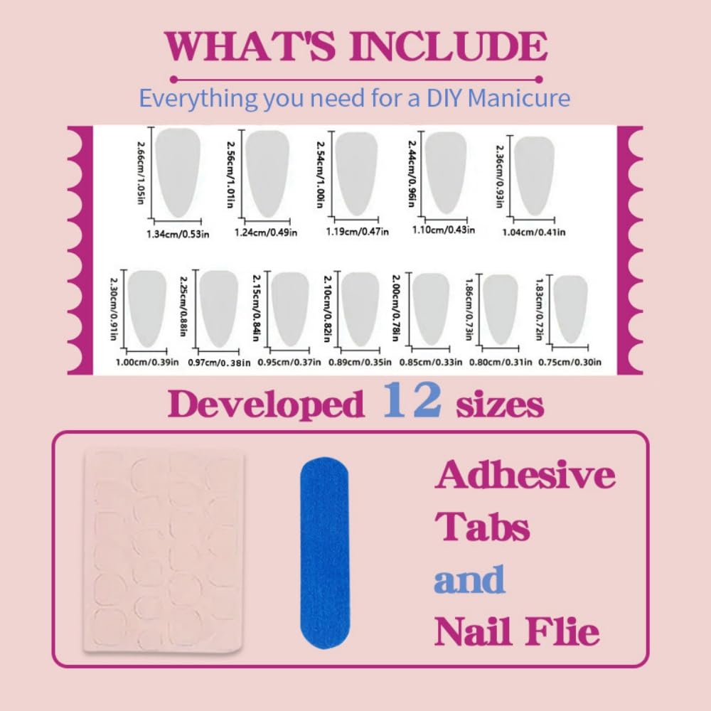 Almond Press on Nails Short Fake Nails with 5D Flower Charm Design Glossy Pink White French Tips Acrylic Nail Ombre Nail Press ons Reusable Cute Spring Summer False Nail for Women Manicure 30Pcs