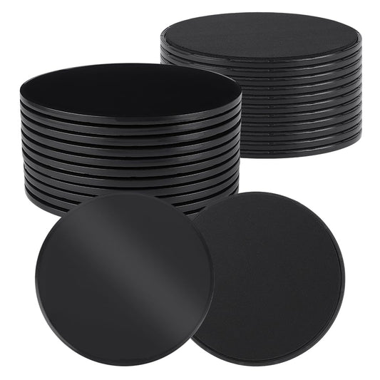 UNICRAFTALE 24Pcs Core Sliders for Working Out Dual Sided Exercise Sliders Fitness Discs Black Gliding Discs for Core Workout Group Training Classes Fitness Pilates 17.5cm Diameter
