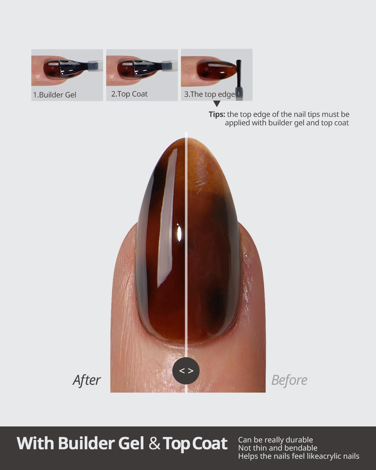 BTArtboxnails SOFTCOATTIPS Press On Nails - Tortoiseshell Almond Press On Nails Medium, 90Pcs Salon Quality Soak Off Soft Gel Nail Tips in 15 Sizes