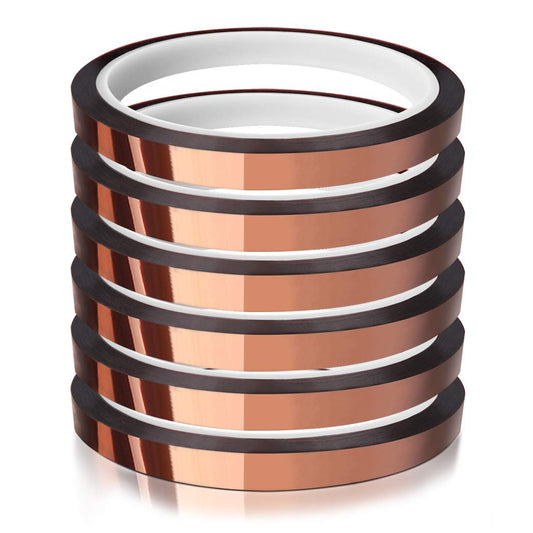 MEBMIK Heat Tape for Sublimation Transfer, Heat Resistant/Press, Adhesive Transfer Tape, Thermal, No Residue, 6 Rolls 10mm x33m(108ft)