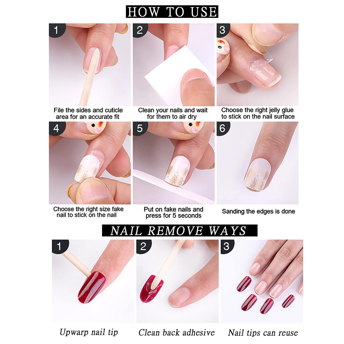 24Pcs Valentine's Day Press on Nails Short Square Glossy Fake Nails with Glue Full Cover Red Heart Pink White Stripe False Nails for Women Manicure Valentines Nail Decor Accessories Supplies