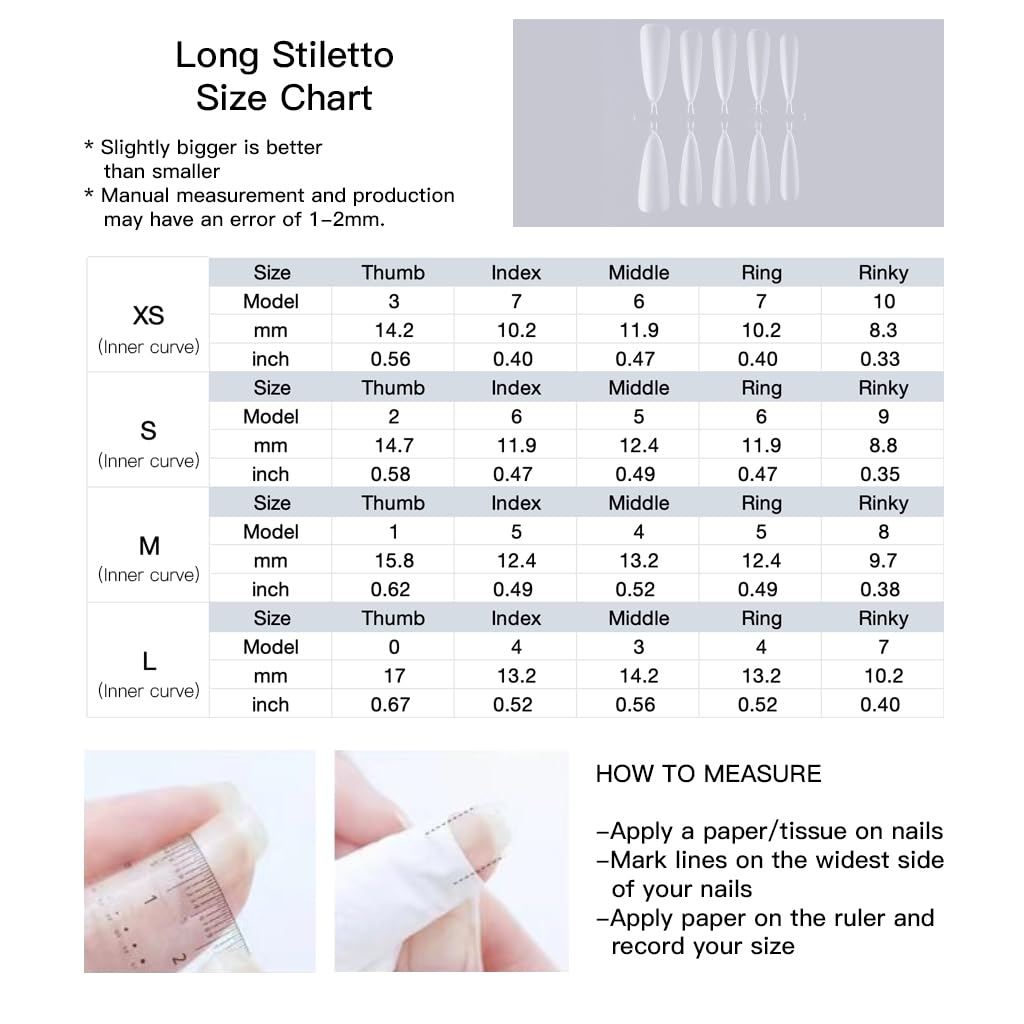 [GLORS] Luxury Press-On Nails, Pink Glitter False Nails with Rhinestones and Pearl Chain in Long Stiletto, 10 Pieces (S, LS)