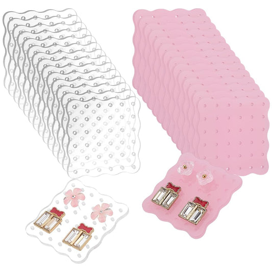 PH PandaHall 30pcs Acrylic Earring Display Cards, 2" Square Jewelry Board Organizer 2 Colors Portable Stud Earrings Cards for Earring Storage Retail Vendor Gift Valentine Home Decoration