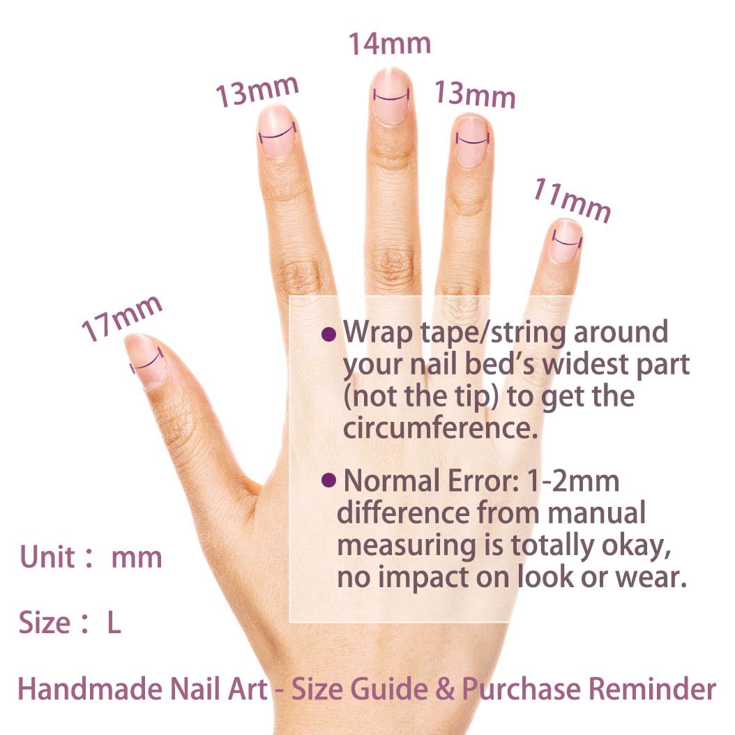 Threelegscat Reusable Nails Press Ons Almond Handmade Fake Nails Medium with Flower and Leopard Print Designs for Women Size L 10pcs