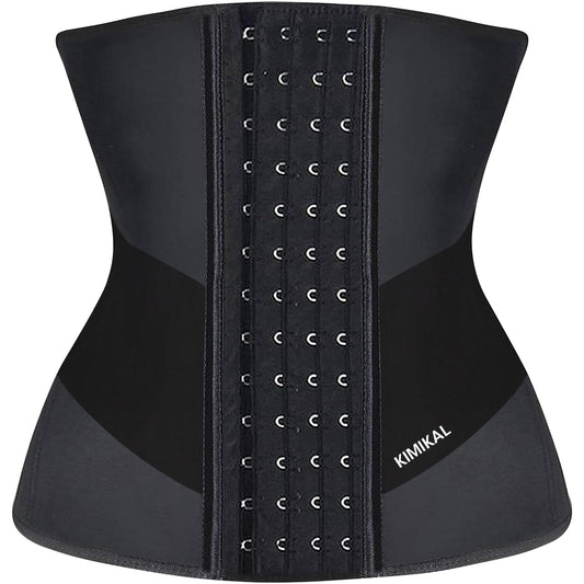KIMIKAL Women Waist Trainer Corset Belt: Under Clothes Sport Tummy Control Long Torso Shapewear Black