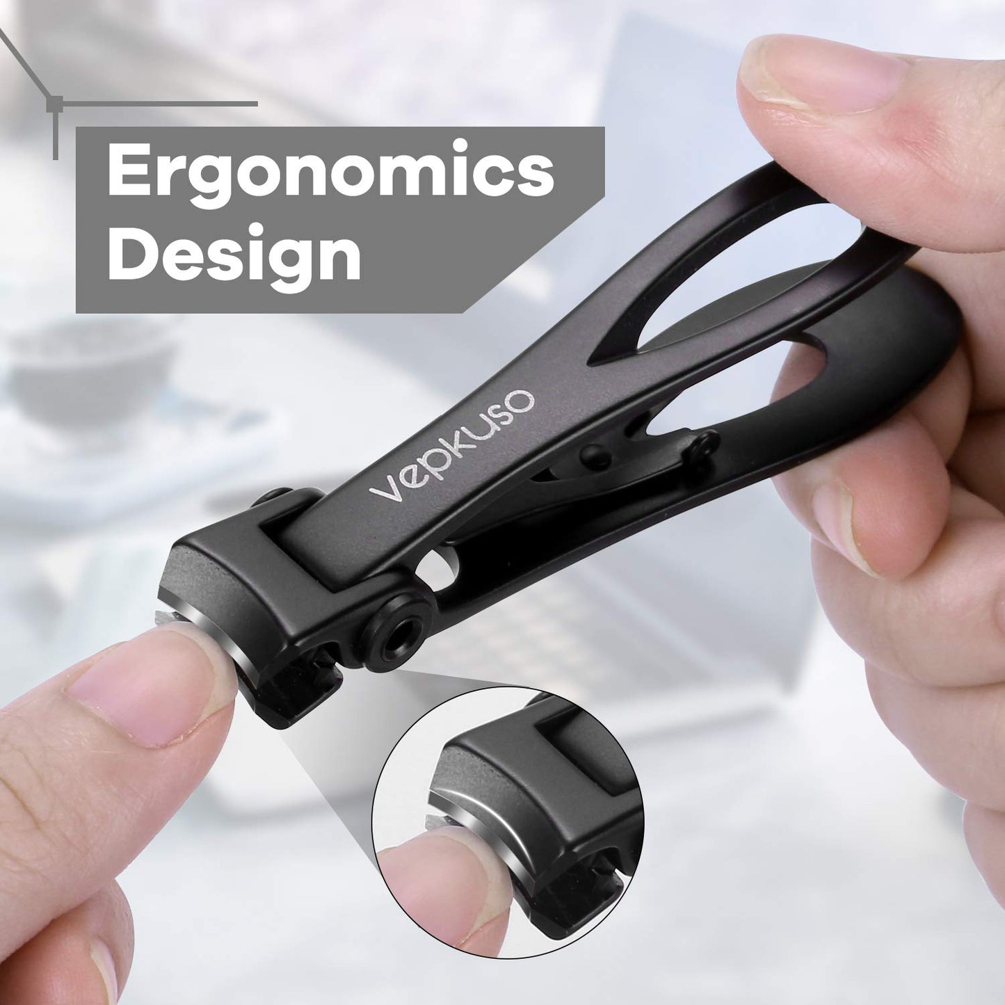 Toenail Clippers for Seniors & Thick Nails - Heavy Duty Stainless Steel Nail Clippers for Thick Toenails - Toenail Clippers with Wide Jaw - Men, Women, Elderly Manicure Set