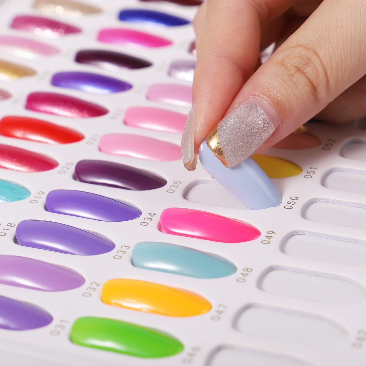 Acycion2A 308 nail display chart with 360 false nail tips (Gold)