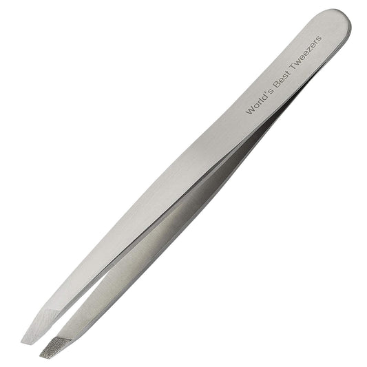 WBT Diamond Tip Tweezer- Grabs Hair from the Root, Diamond Coated Slant Tips Precision Tweezer for Eyebrow, Facial & Ingrown Hair Removal - Perfectly Aligned Tips Surgical Grade Steel Tool