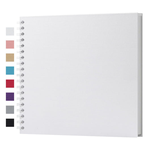 potricher 10 x 10 Inch DIY Scrapbook Album 40 Pages Hardcover Kraft Paper Scrap Book Photo Albums Memory Book for Wedding and Anniversary Family (White, 10 Inch)