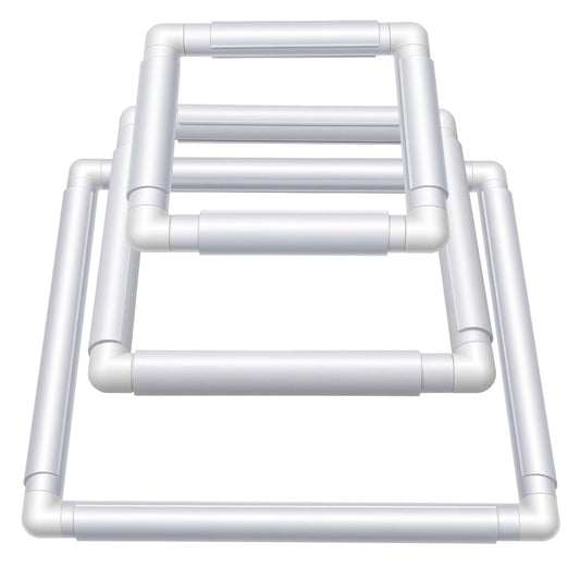 Afcabakila 3 Pcs Rectangular Embroidery Hoops White Cross Stitch Snap Frames, 3 Size Embroidery Frame for Quilting, Needlepoint, Silk-Painting DIY Sewing, Craft Tool,Craft Sewing and Ornaments