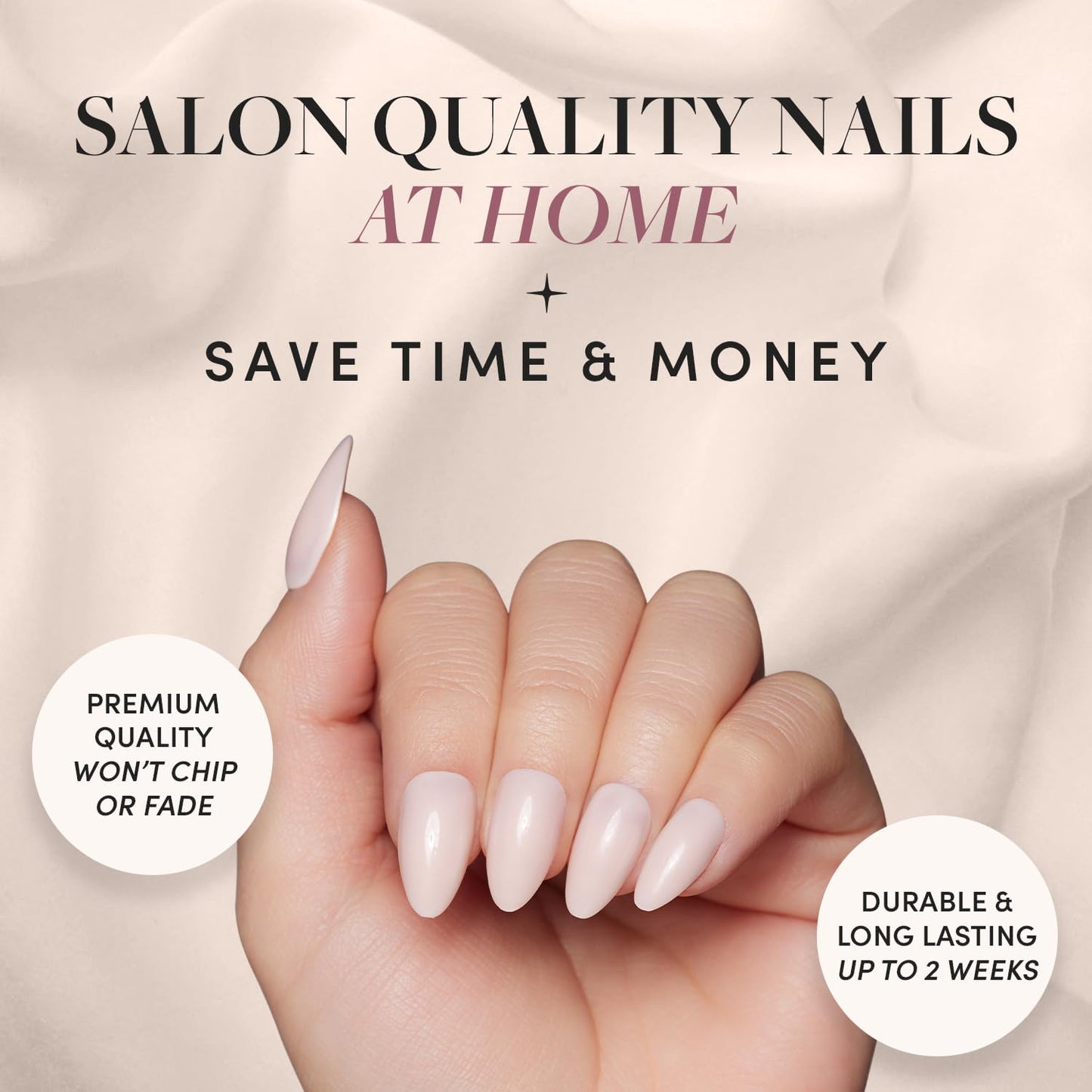 Glamnetic Press-On Nails Bundle - Exposed & Ballet Pink | Medium Coffin Fake Nails, Nude Opaque Neutral | Opaque Light Blush Pink Short Almond False Nails | Reusable, Salon-Quality Nail Kits