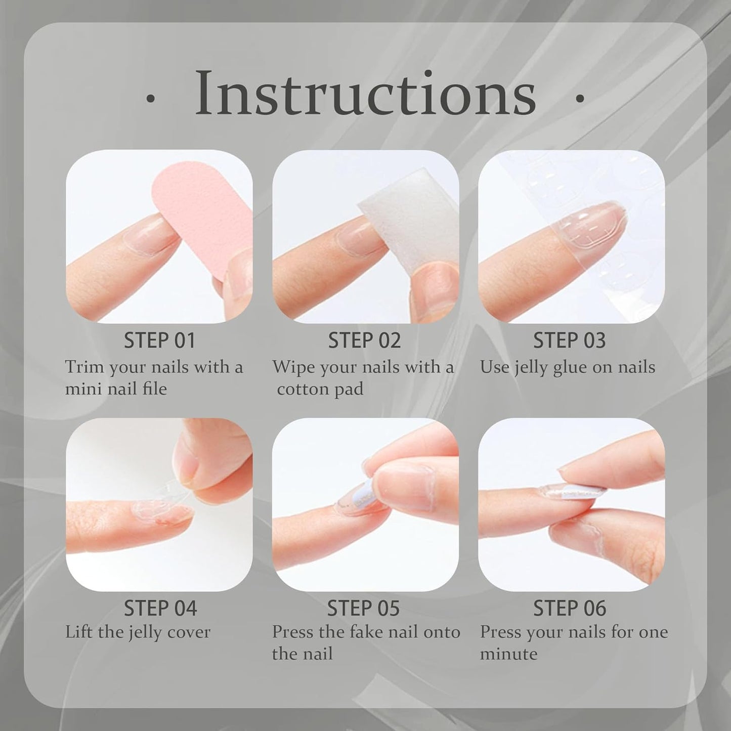 Yabonica 10Pcs Handmade Press On Nails (071P, M)