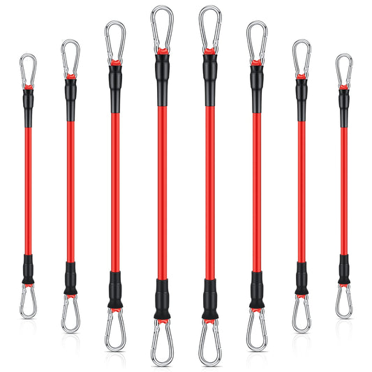 Liliful 8 pcs Resistance Bands for Working Out Additional Exercise Bands for Replacement Workout Equipment Elastic Stretch Legs Ankle Straps for Men Women Strength Training Fitness Gym Home, Red