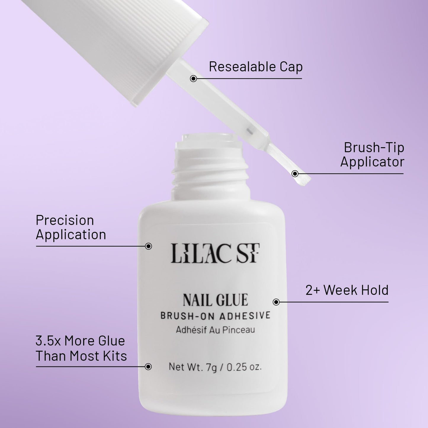Lilac St - Press On Nails, Gold In My Veins (30 Nails, 15 Sizes) - Long, Almond, Glossy, Opaque - Brush On Nail Glue, Nail File, Cuticle Stick, Prep Pad - Reusable - Cruelty Free, Vegan, Women Founded