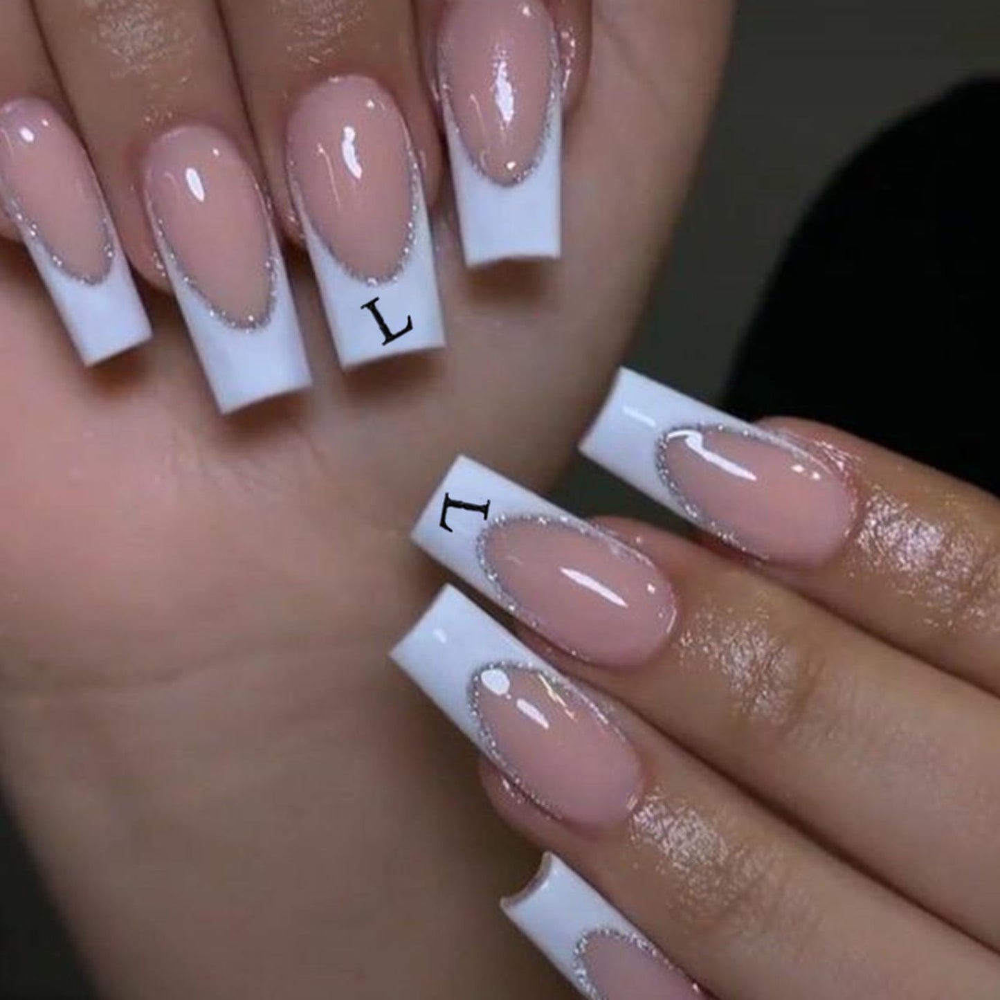 ROFIBUT Letters Nail Art Stickers English Alphabet Nail Decals 3D Self-Adhesive Metallic Gold Silver Nail Sticker Black Alphabet Nail Art Supplies for Women Girls DIY Nail Decoration Manicure 8 Sheets