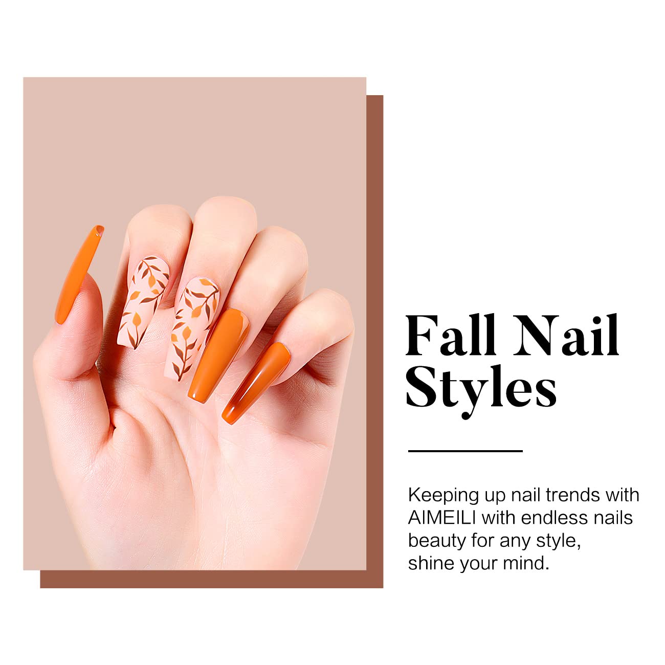 AIMEILI Soak Off U V LED Hema Free Fall Gel Nail Polish Set for Halloween Nail Art Gifts, Cruelty Free, Vegan, Wine Brown Neutral Gel Nail Polish Set Of 12pcs - Kit Set 4