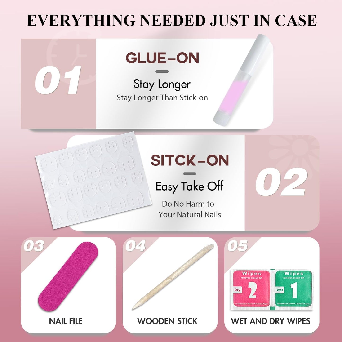 KQueenest French Press On Nails Extra Long Square - Chrome Ombre Press On Nails with Glue, Glitter Nude Brown Fake Nails Press ons Coffin, Reusable Glazed Soft Gel Glue on Nails for Women, 30 Pcs