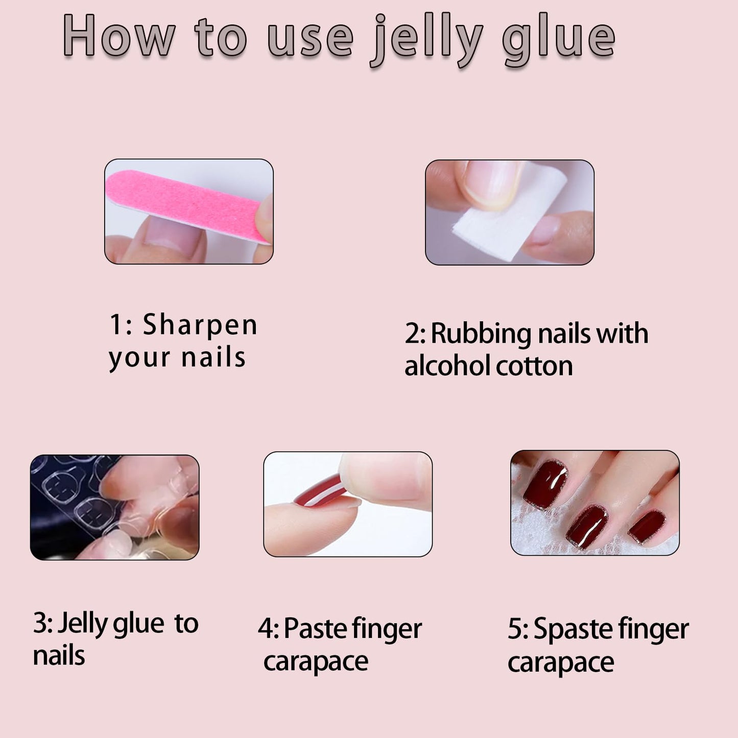 Short Fake Nails - Acrylic Press Ons, Almond Squoval Glossy False Nails with Multi-Color Rainbow Designs - 24 Pcs