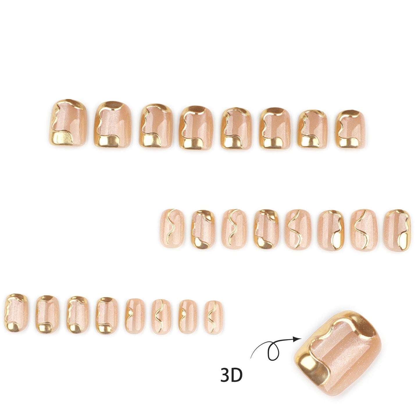 FIEONCIY Press on Nails Square Short Length Glossy Full Cover Acrylic Short Square Shaped False Nails with French Designs Artificial Fake Nails Glue Stick ons Fingernails for Women Girls(W2444)