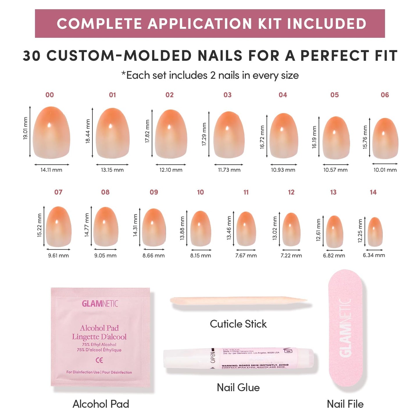 Glamnetic Press-On Nails Bundle - Candy Corn & Goal Digger | Short Oval Glazed Fake Nails with Ombre Design | Natural Short Round False Nails with Gold Foil | Durable, Salon-Quality Nail Kits