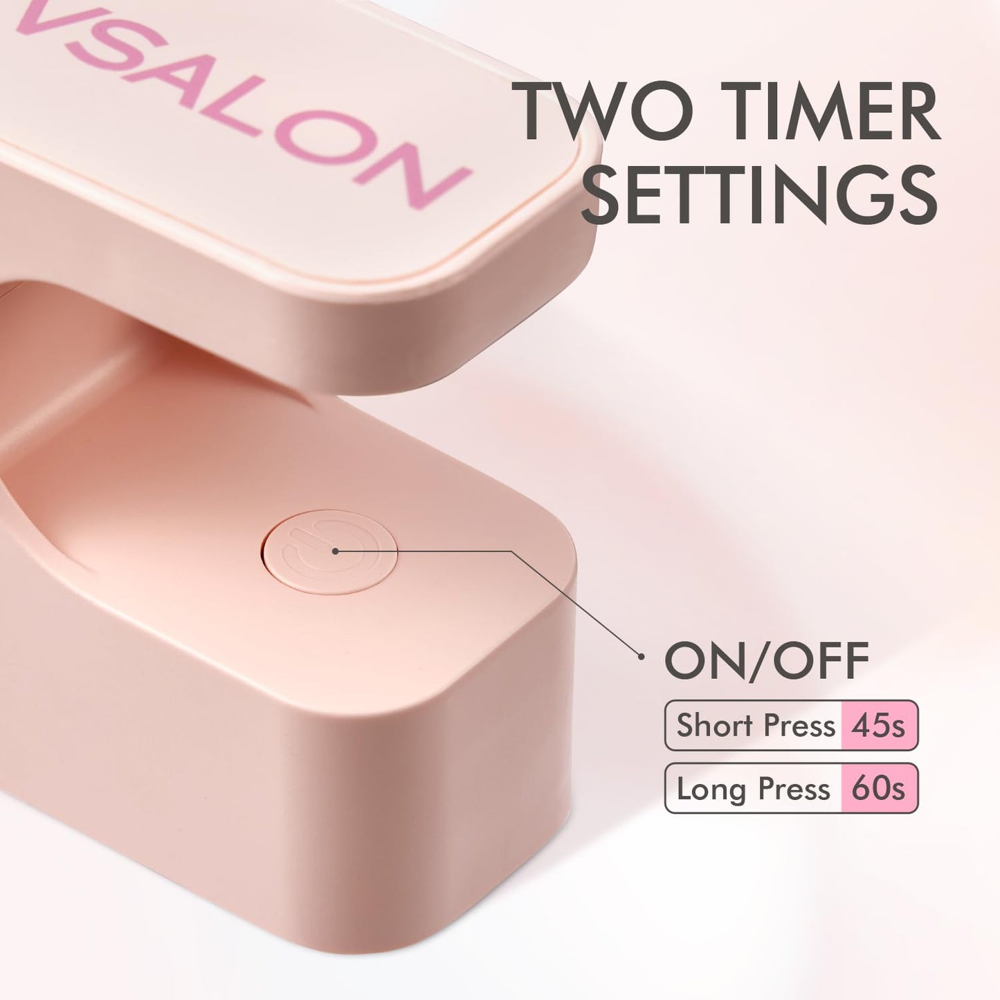 VSALON Press On Nails Short Almond, Pink Cat Eye Ombre Fake Nails Kit & Lamp