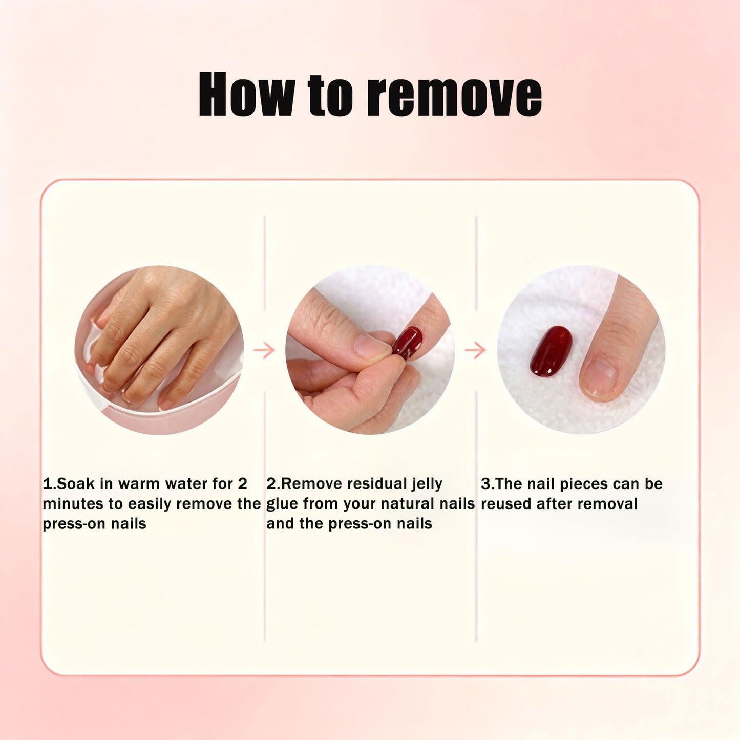24Pcs Summer Red Press on Nails Medium Almond, 3D Floral Designs, Glossy Full Cover Fake Nails, Reusable Glue on Nails with Acrylic Effect,Nude Nails Press ons for Women