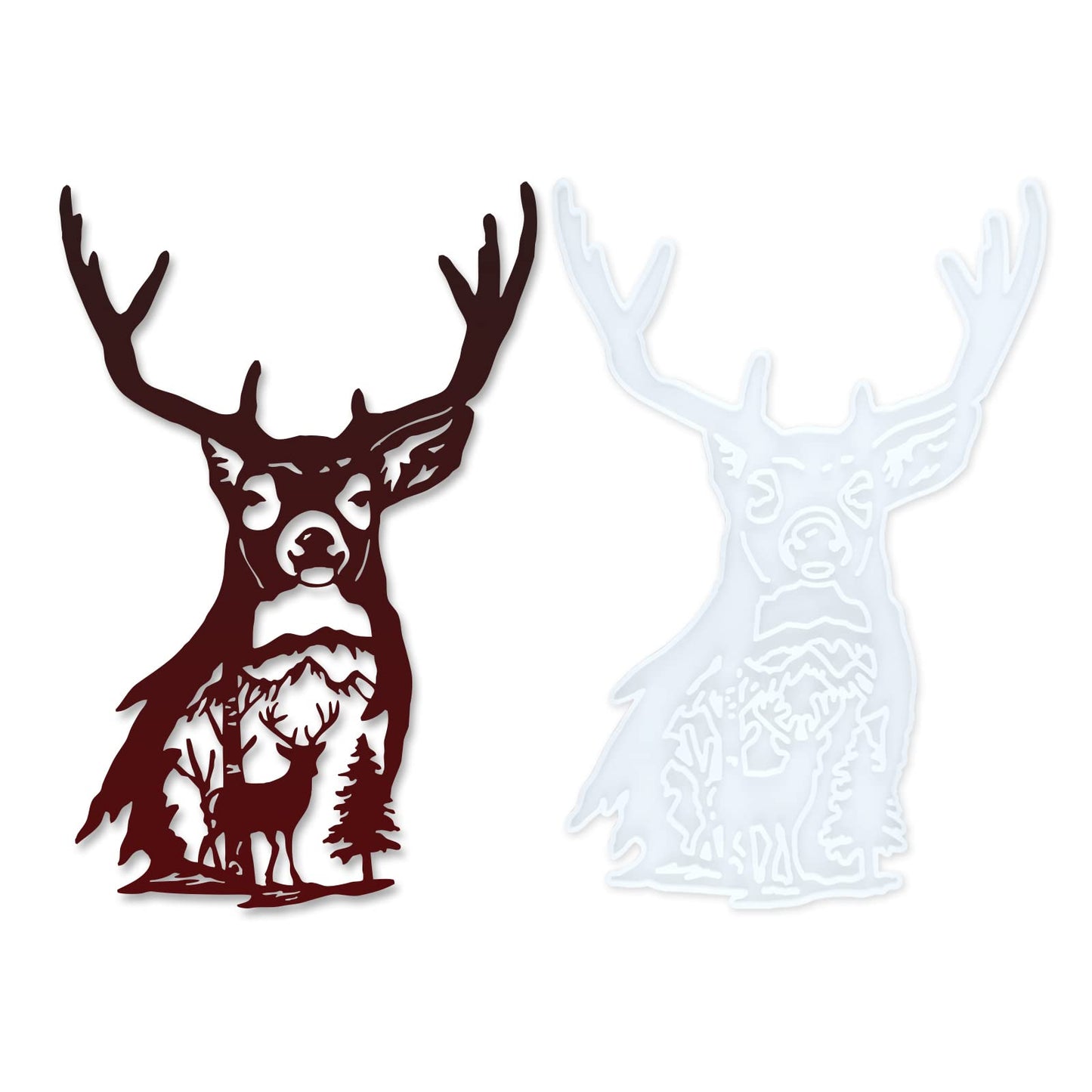 Deer Head Wall Hanging Resin Silicone Mold, Deer Epoxy Casting Mold for Wall Hanging Mount Home Office Decoration, DIY Crafts Door Wall Art Party Decoration