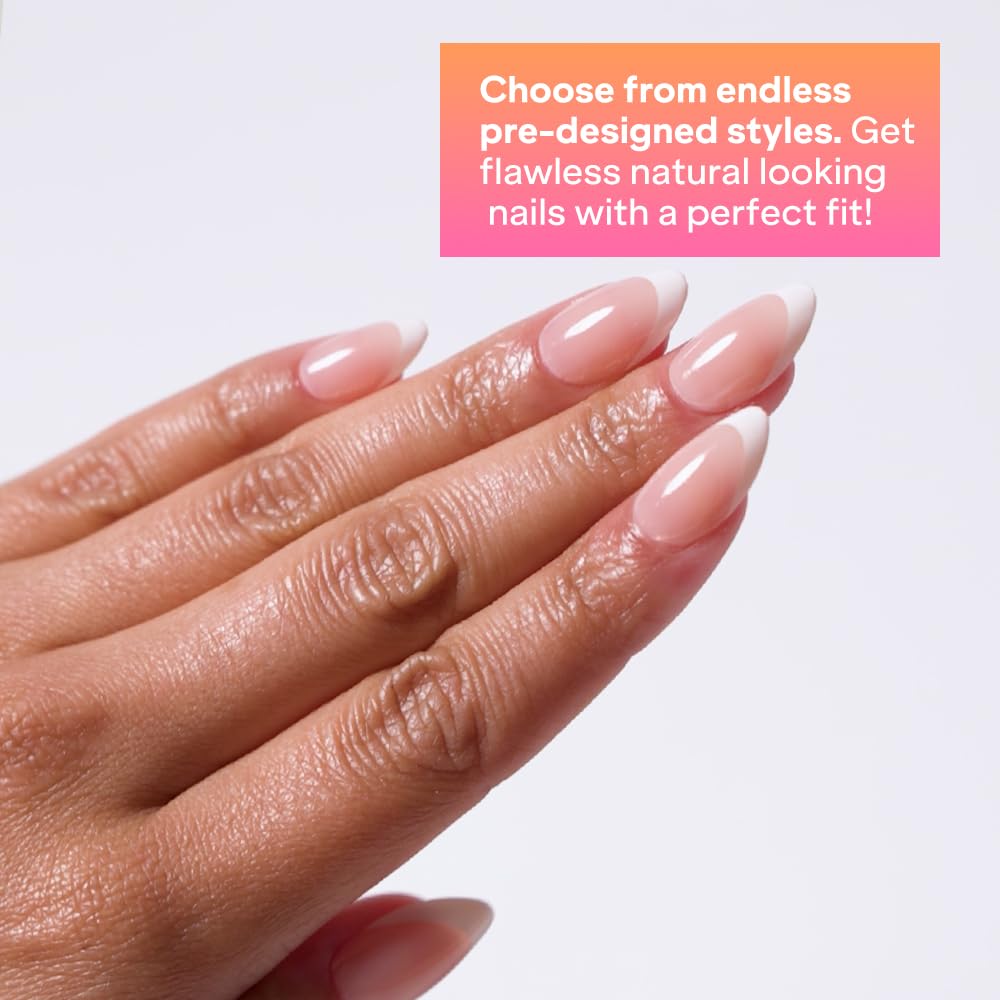 YN Young Nails Press On Nails - Glue On Fake Nails for Women,Medium Oval Shape, Includes Nail Glue, File, Tabs, Quick and Easy Application (Crème de la Crème)