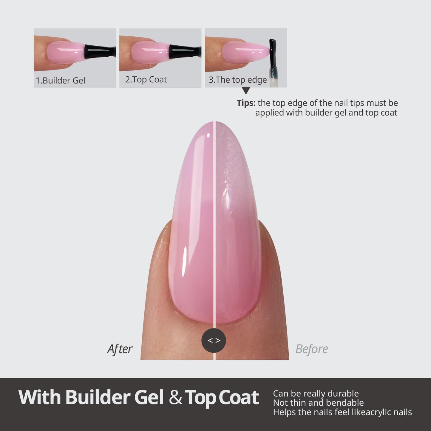BTArtboxnails XCOATTIPS Bare 5-Shades Nude Press on Nails - 4-Week Wear Extra Short Almond Press on Nails, Easy to Apply, Soak Off, Salon Quality Value at Home, 16 Sizes - 160 Fake Nails