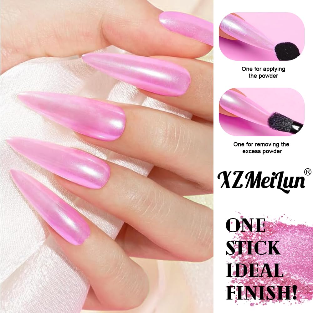 XZMeiLun Chameleon Cat Eye Nail Powder, Big-Capacity 0.8g 9D Magnetic Powder Green Turns Purple Magic Mirror Effect Holographic Nail Art Glitter, Can Mixed with Builder Gel Nail Polish for Use