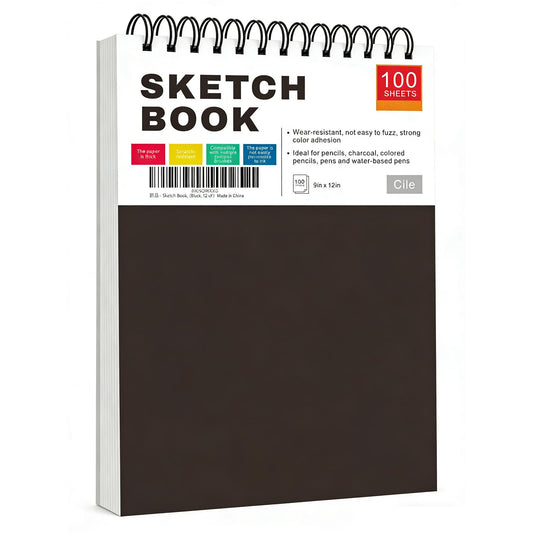 Cile Mixed Media Sketchbook–12x9 Inch,100 Sheets,100gsm Acid-Free Paper,Perfect for Drawing and Sketching with Tracing and Pastel Papers