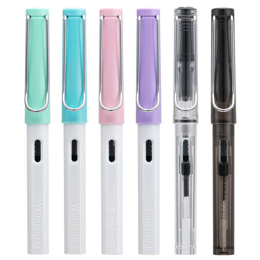 Lanxivi Calligraphy Fountain Pen Set, 6 Assorted Tip Sizes and Color for Art Drawing and Writing Signature