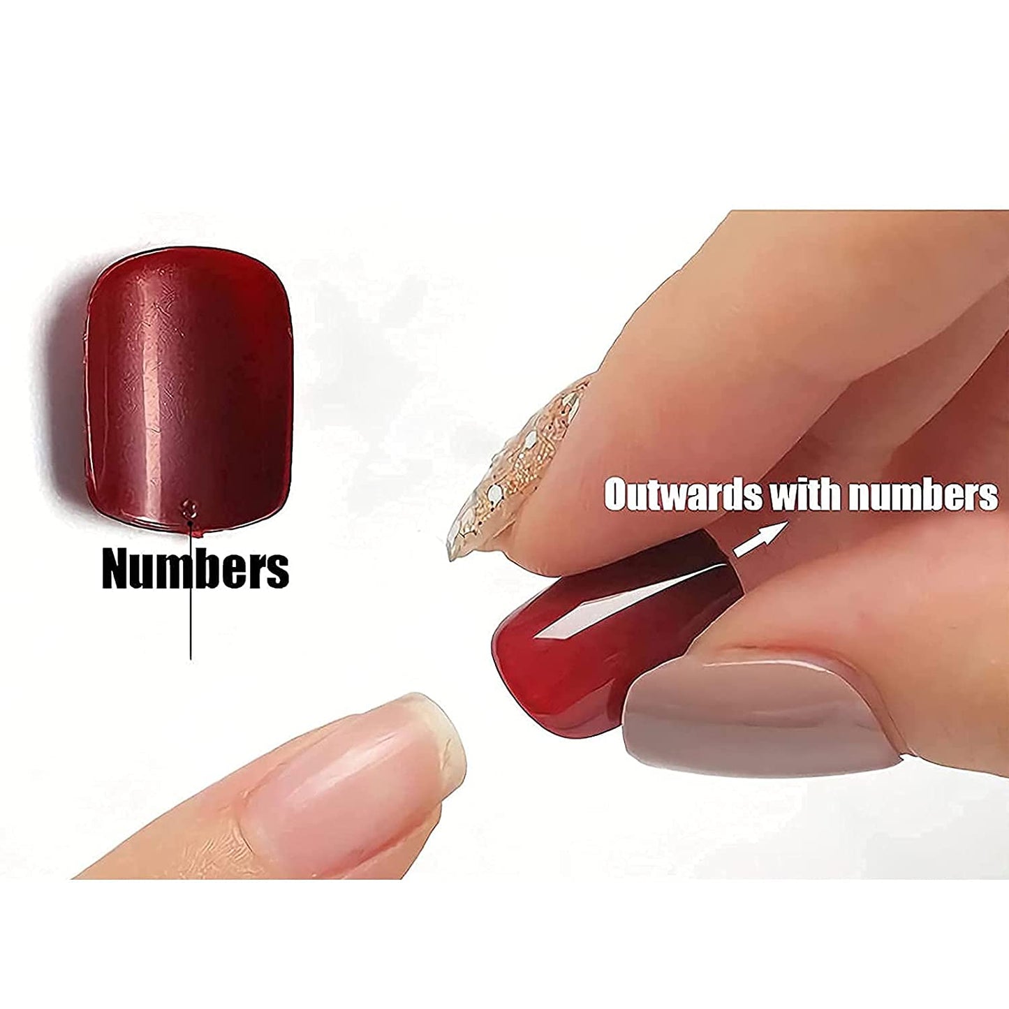 MISUD Press on Nails - Medium Almond Fake Nails, Acrylic Pink Cat Eye Design 24 pcs
