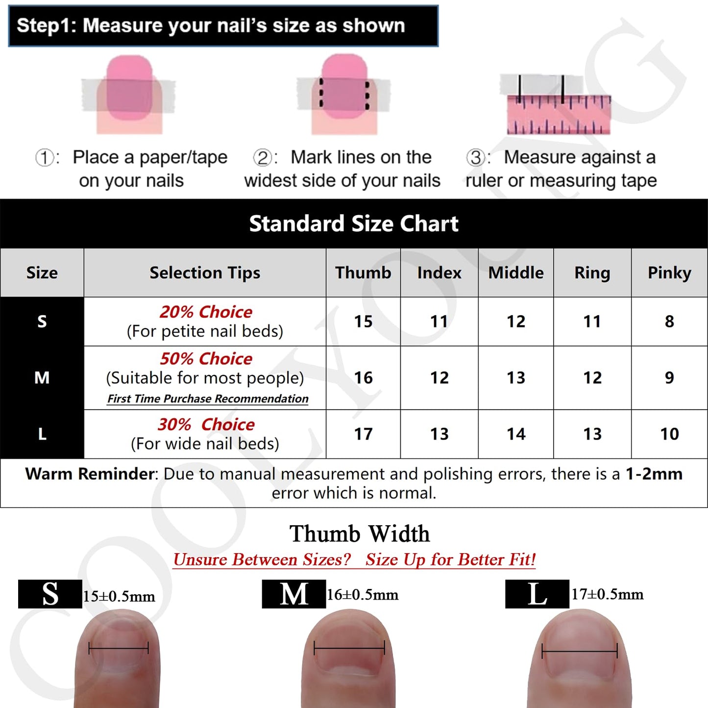 COOLYOUNG Medium Coffin Press On Nails, 3D Nail Art, Infatuation, Floral Press On Nails, Coquette Nails, 10 Pieces Press On Acrylic Nails with 1 Storage Bag and Gel Nail Kit