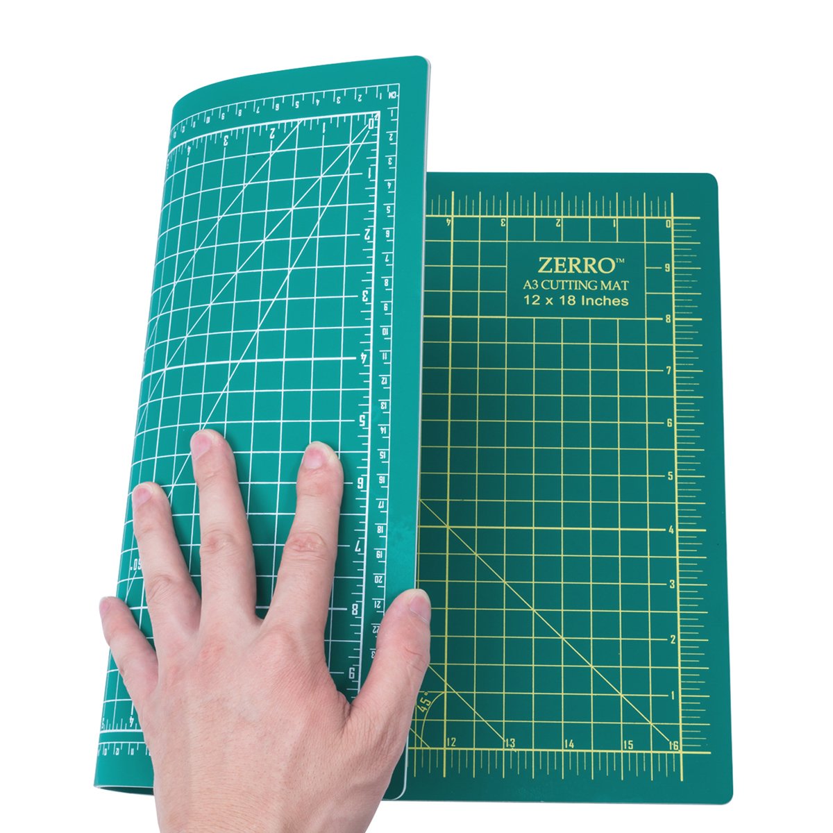 ZERRO Self Healing Cutting Mat 12" x 18" Double Sided No-Slip Rotary Cutting Sewing Mat Durable 5 Layers PVC Cutting Board (A3)…