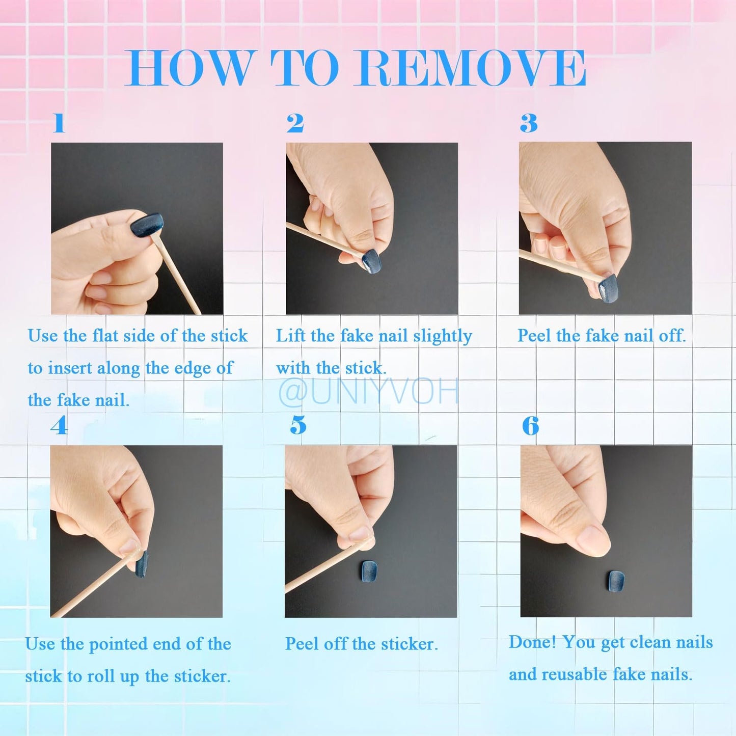 Cat Eye Press on Nails Handmade Short Oval/Square/Round False Nails with French Tip/Aurora/Magnetic Shimmer Designs (Aurora#Bubbles M)