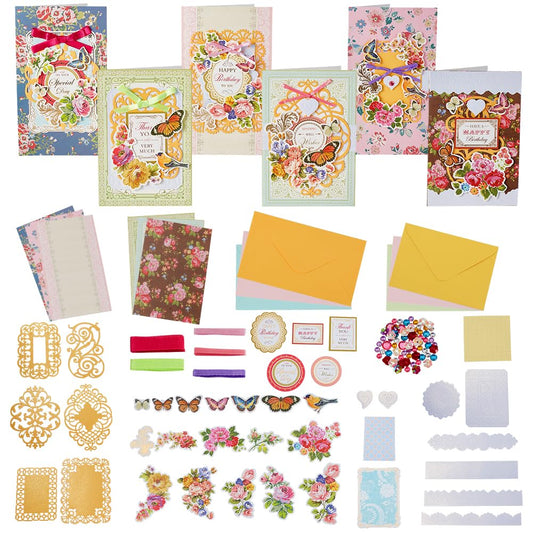 AHANDMAKER Handmade Greeting Card Making Kits, DIY Thank You Card Set Flowers Theme Paper Envelopes Cards Stickers for Christmas Thanksgiving Mother's Day Birthday Gifts Crafts Decorations