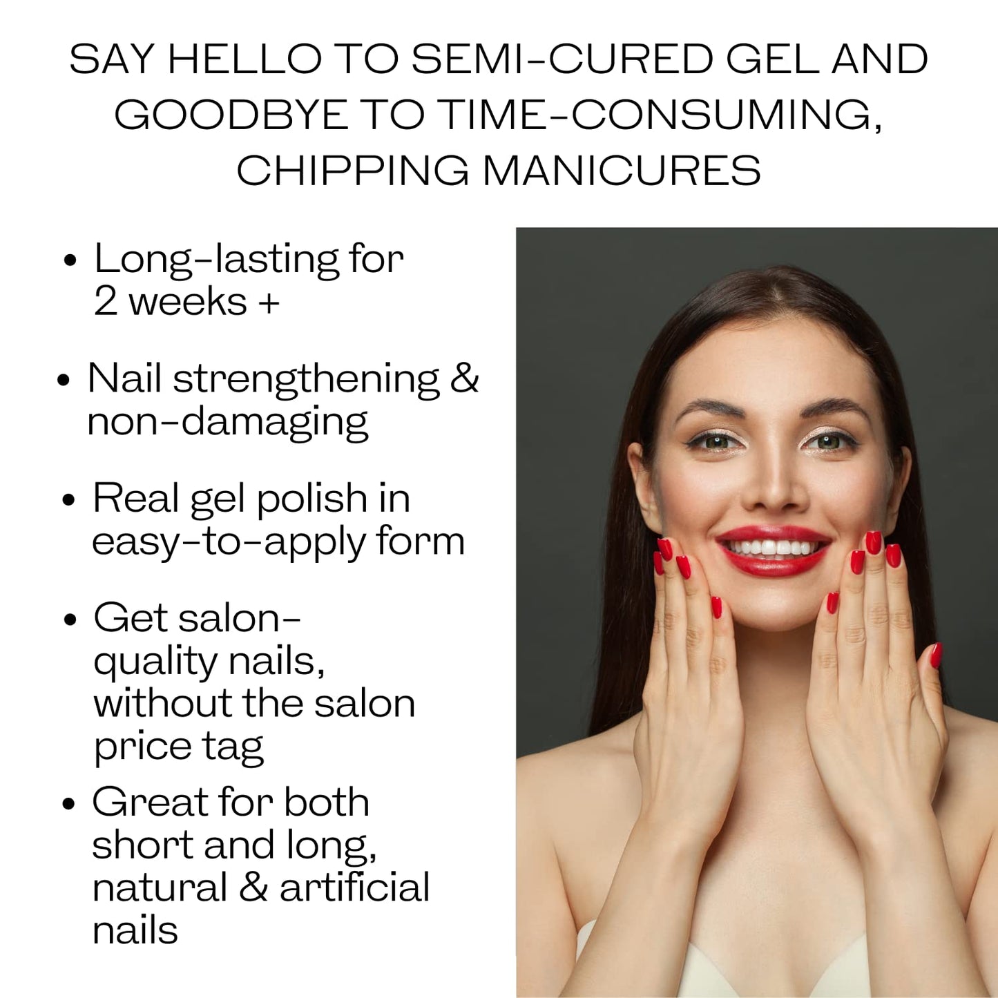ALICE & BELLA Valentine Day Semi Cured Gel Nail Strips-20 PCS Rose Red with Gold & Dark Red Glitter Gel Stickers, Use with UV Light Lamp, Salon Quality Manicure Wraps(Rose Velvet)