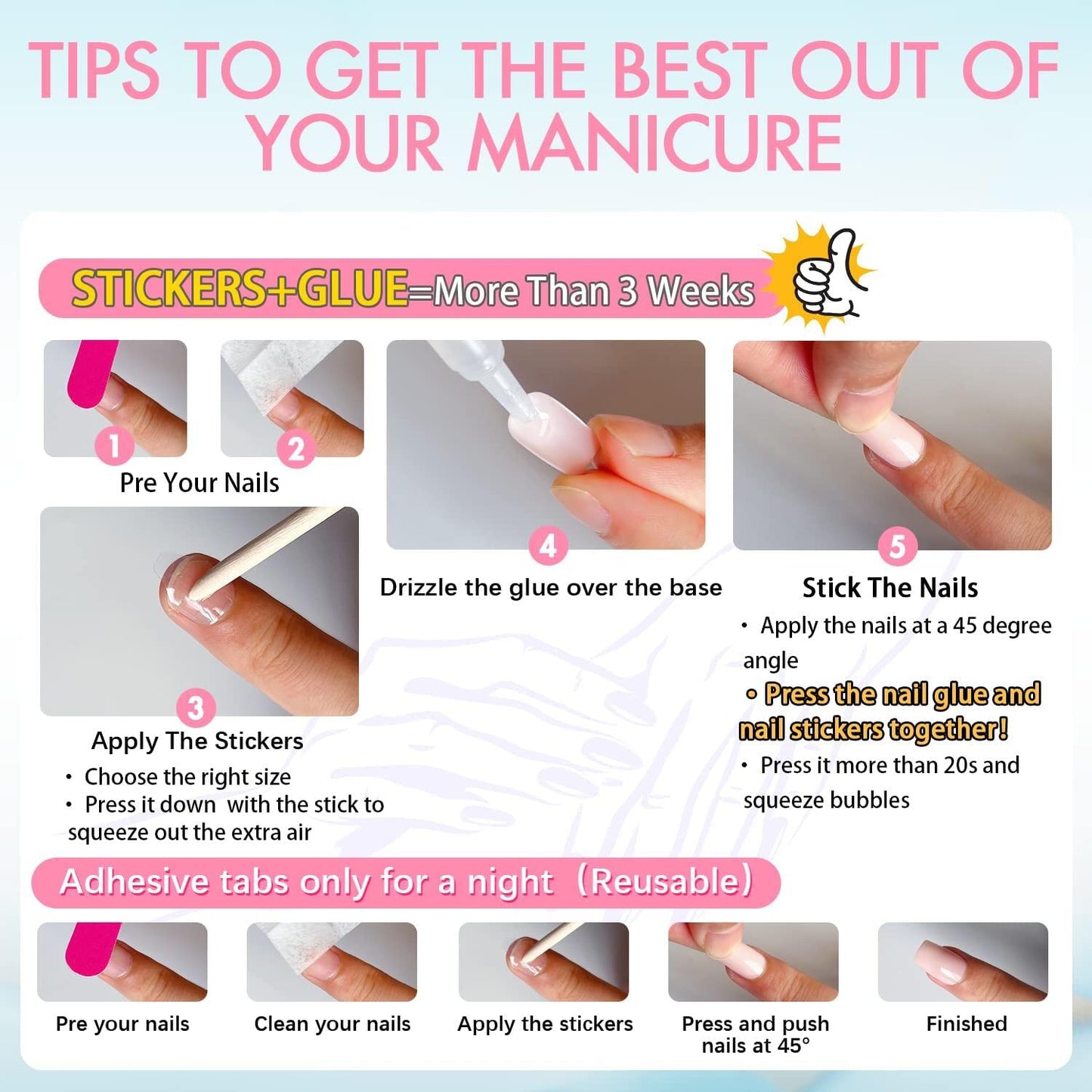 Ombre Pink Press On Nails Short Square,KXAMELIE Gel Nails Press ons with UV Coating,Short Coffin Solid Color Fake Nails,Natural Fit Petite Glue on Nails for Women Girls Daily Wear