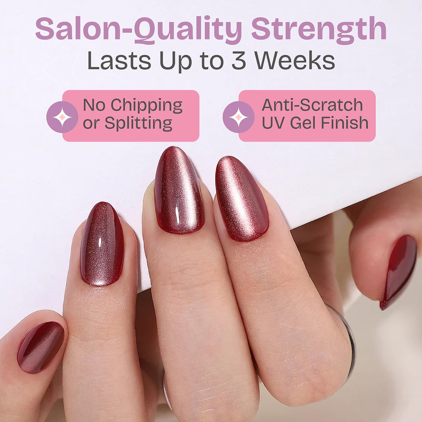 RPNZL Press On Nails - Peony | Ombre French Tip, Long UV Finish Almond Nails, Salon Quality | 32 Nails, 16 Sizes Kit with Glue and Adhesive Tabs I Female Founded