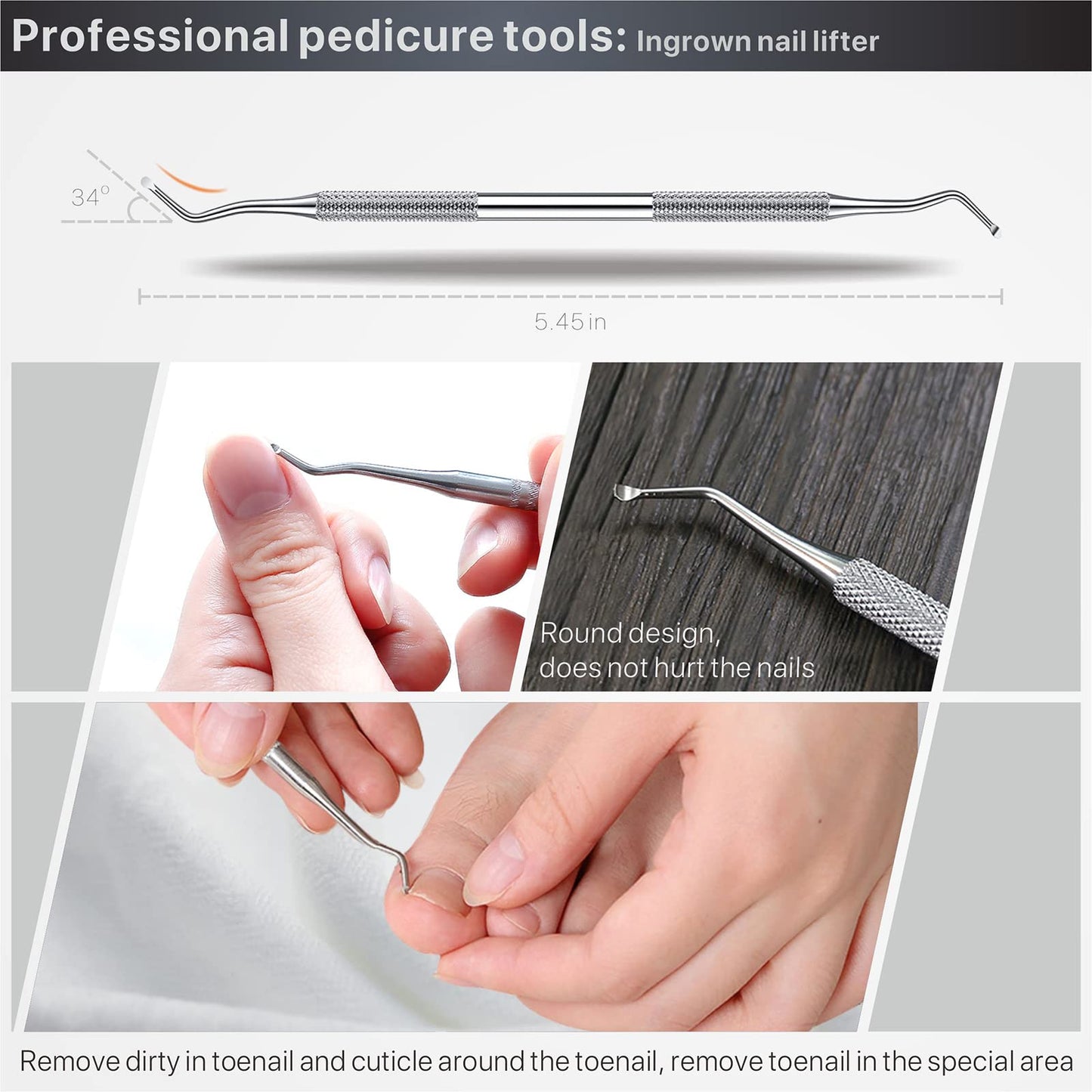 Toenail Clippers for Seniors Thick Toenails, Toe Nail Clippers Adult Thick Nails Long Handle, Professional Heavy Duty Nail Clippers 6Pcs Black