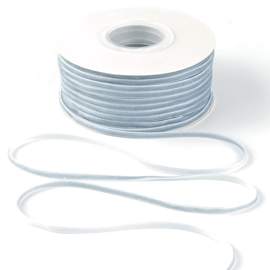 MAYREEL 1/8 Inch Dusty Blue Velvet Ribbon Thin Slate Blue Vintage Ribbon for Wedding Invitations Gift Wrapping Party Favor Boxes 50 Yards