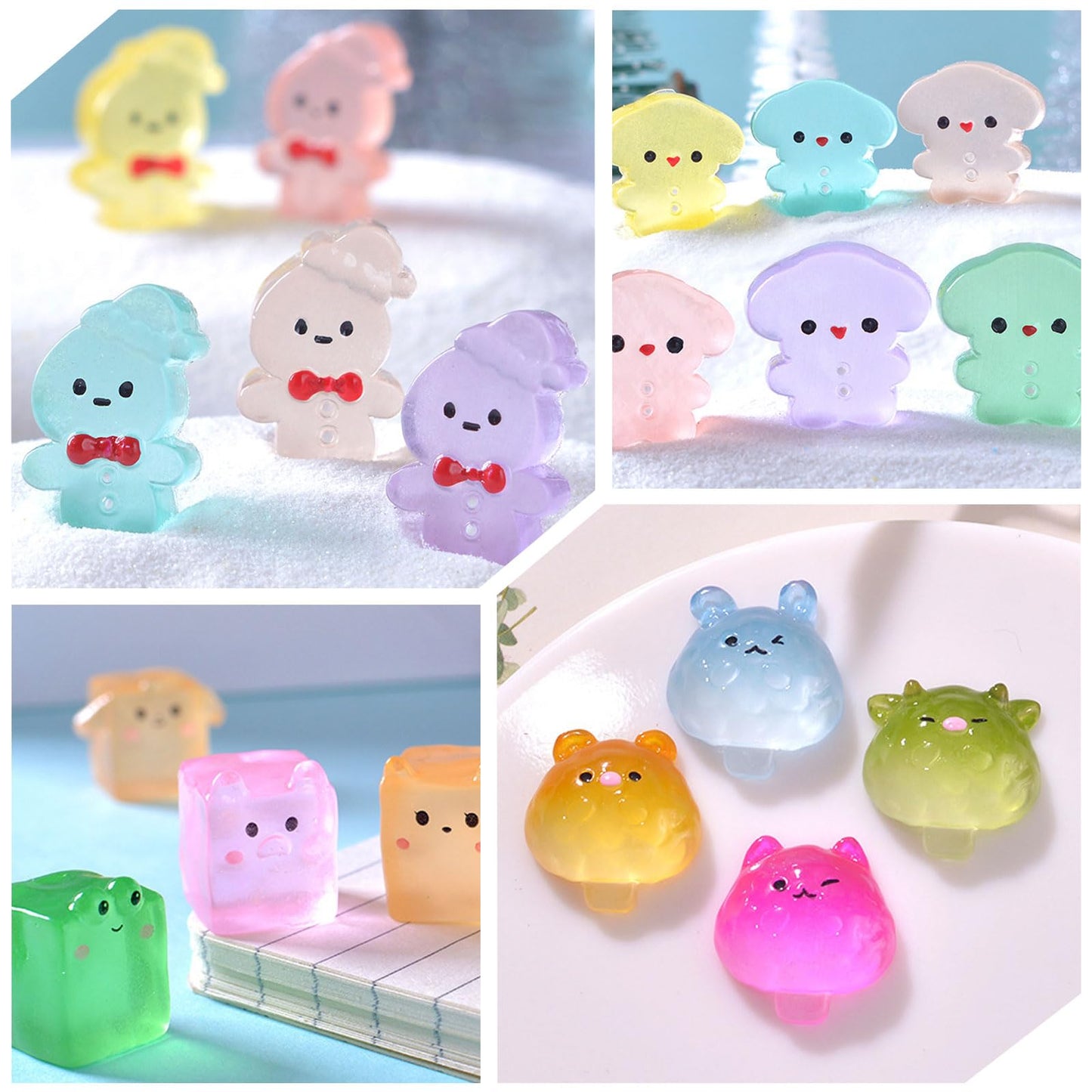 150 Pcs Mini Resin Animals Kit Accessories Variety Pack Glow Animal Figurines Resin Mini Ducks Figurines Accessories for Variety Pack for Garden Micro Landscape Aquarium Potted Dollhouse Decor