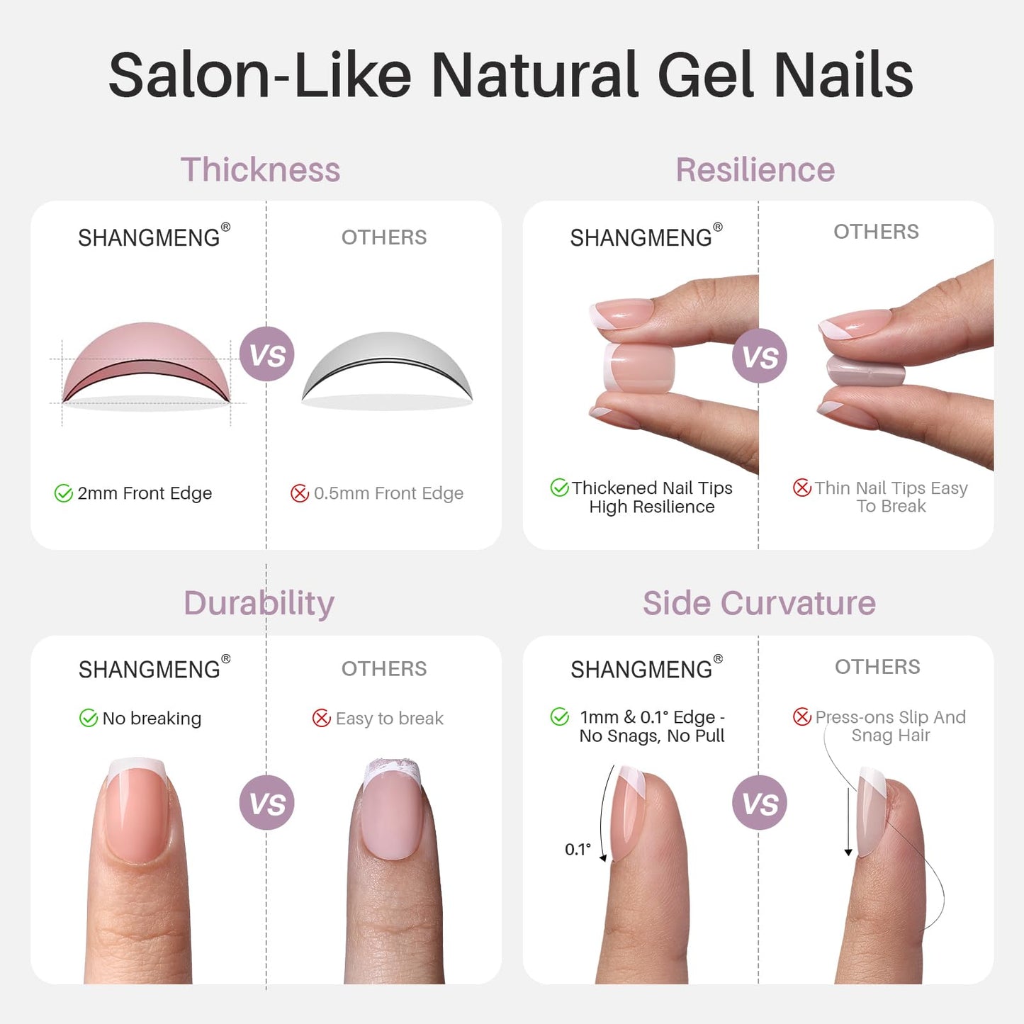 Brown Press on Nails Short - SHANGMENG Soft Gel Almond Chrome Press on Nails for Women, Glossy Glue on Nails with Glue, 16 Sizes - 32 Reusable Fake Nails Kit, Molten Mocha