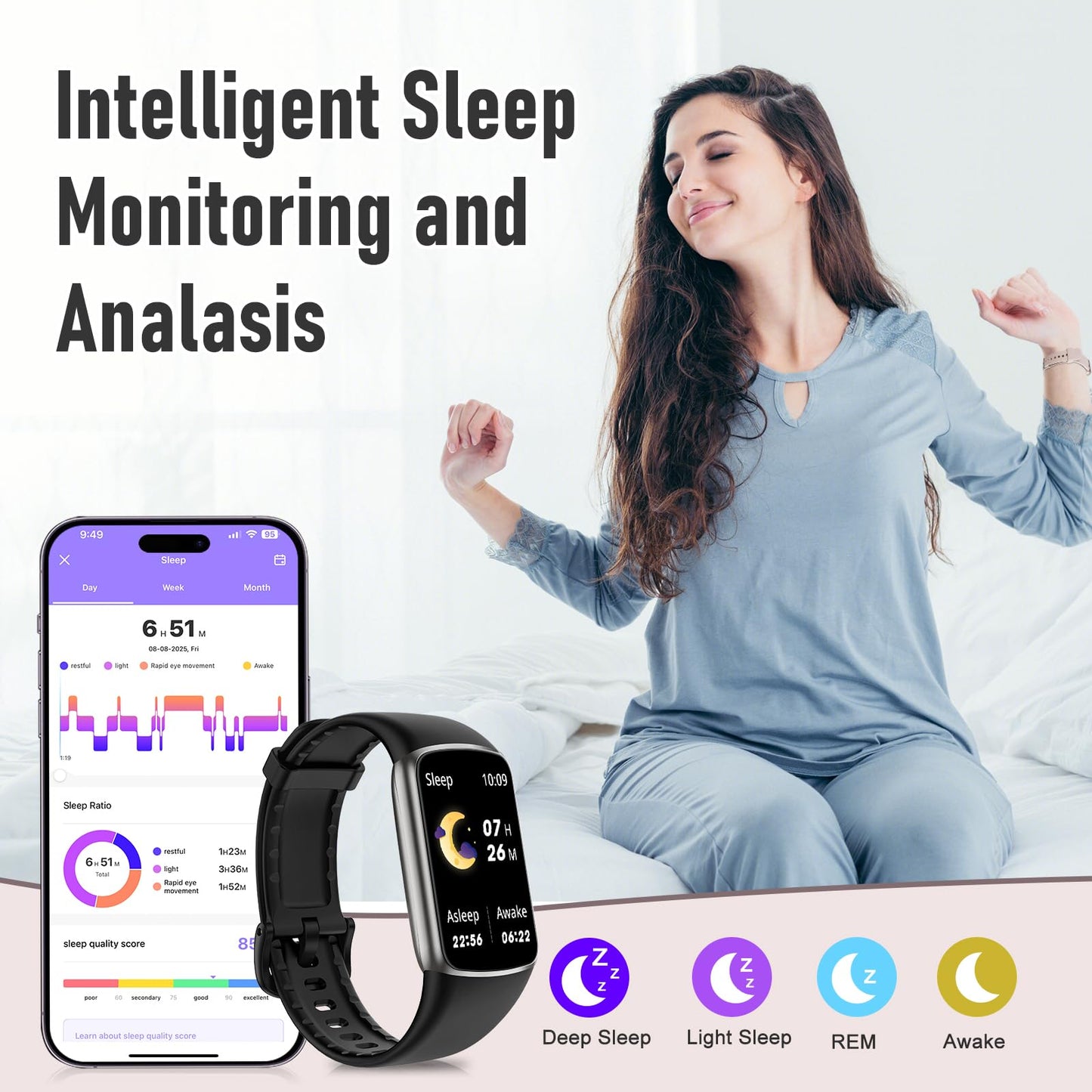 Zeacool Fitness Tracker with 24/7 Heart Rate, Blood Oxygen Sleep Monitor, 123 Sports Modes Calories Smart Watch,IP68 Waterproof Step Counter Activity Trackers Health Pedometer for Women Men (Black)