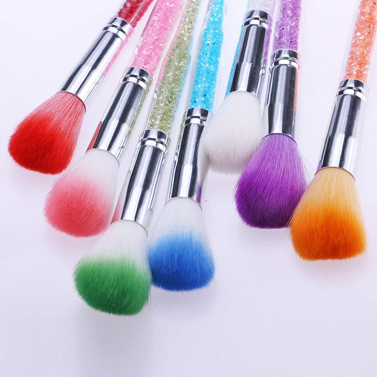 Beautifultracy 7 Pieces Soft Nail Art Dust Remover Powder Brush Cleaner for Acrylic and Makeup Powder Blush Brushes