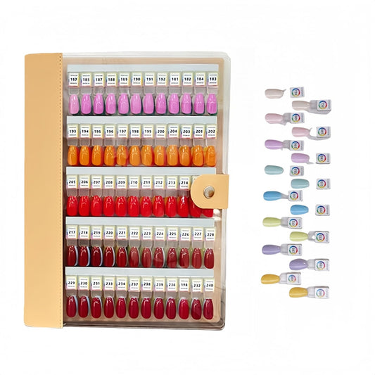 Magnetic Nail Swatches Book, 120/240 Nail Polish Colors Display Book, Special Swatches Display Board, Wear-resistant Nail Storage Album, Nail Art Palette (Orange 240pcs)