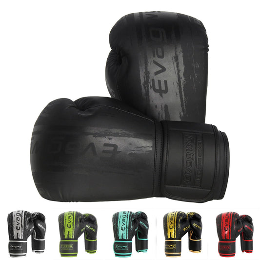 EVAGWY Boxing Gloves for Men and Women，Pro Training Sparring，Suitable for Boxing Kickboxing MMA Fighting，Adult Heavy Punching Bag Gloves，Workout Gloves for Boxing，Muay Thai (Black, 10OZ)