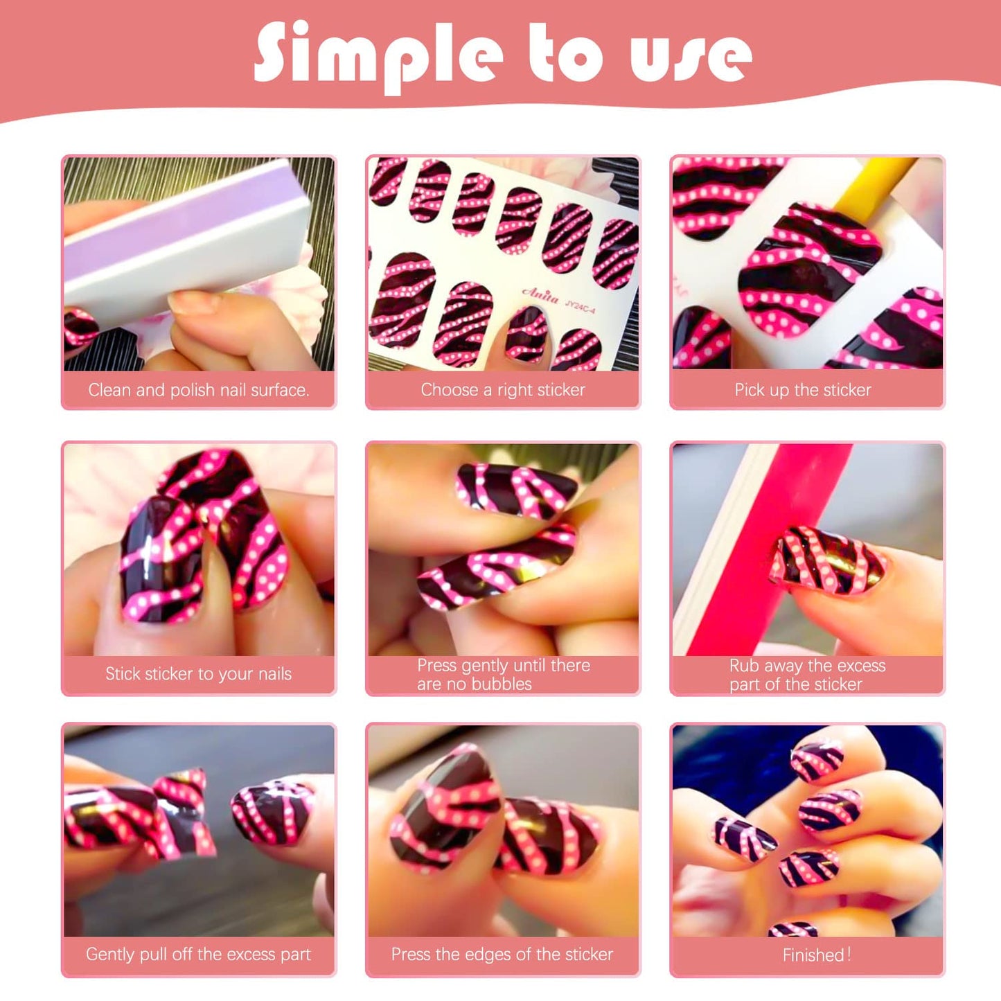 DANNEASY 24 Sheets Fall and Halloween Nail Polish Stickers Full Nail Wraps for Women Holiday Maple Leaf Nail Polish Strips Self Adhesive Fingernail Stickers with Nail File, Cuticle Stick